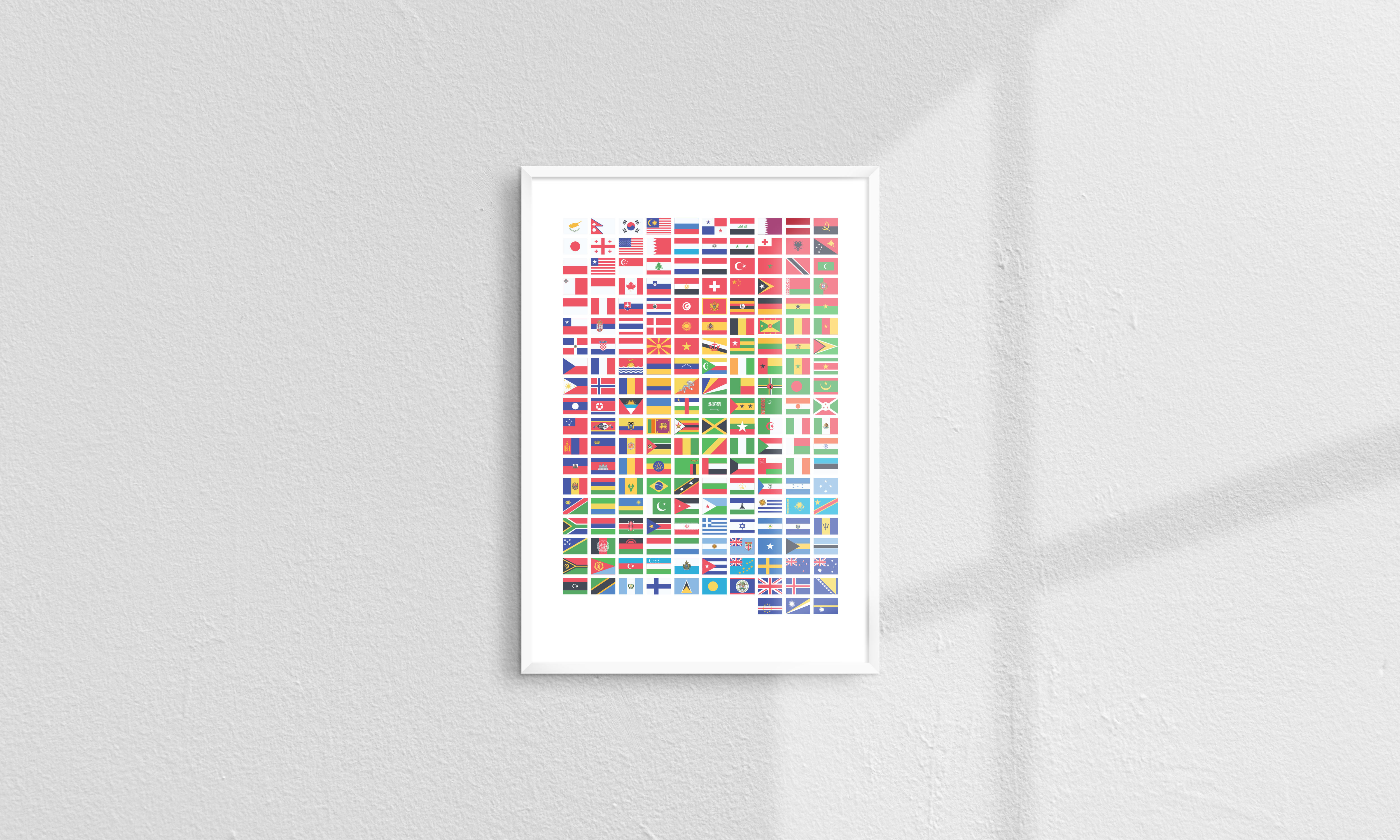 World flags poster of all UN members
