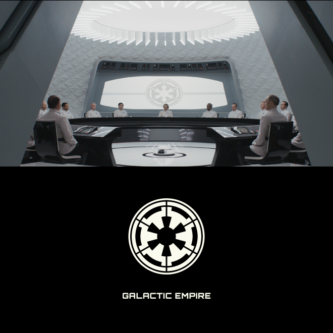 Galactic Empire cog symbol redrawn as a vector for the Star Wars symbols poster